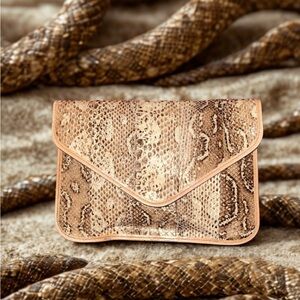 Chic Brown Snakeskin Clutch